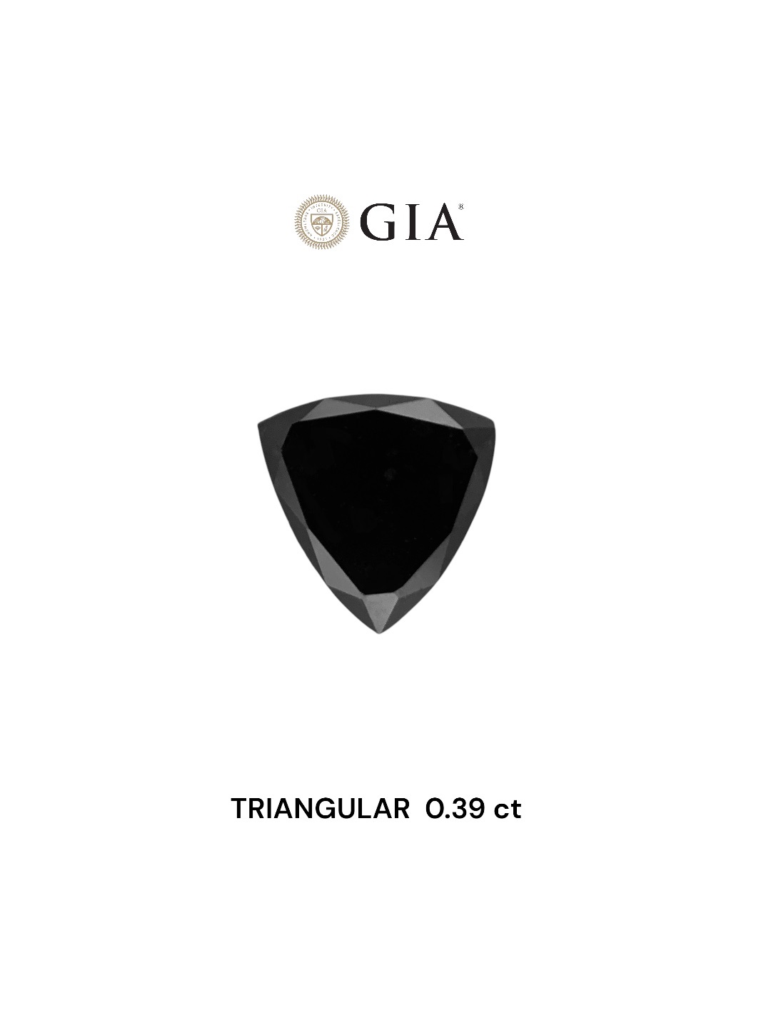 GIA 0.39 Carat Natural Fancy Black Triangular Diamond SE-8206GN