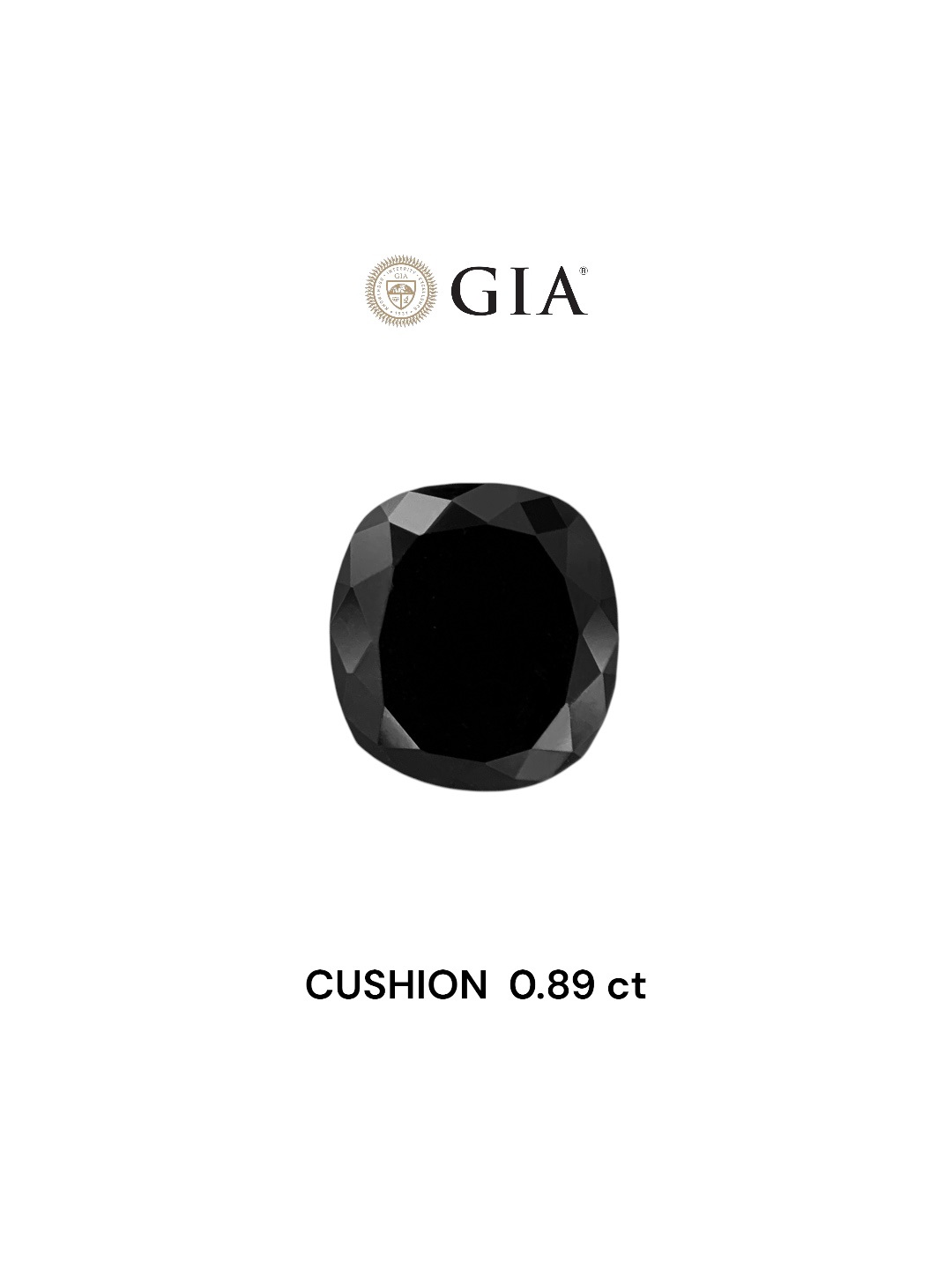 GIA 0.89 Carat Natural Fancy Black Cushion Diamond SE-8207GN