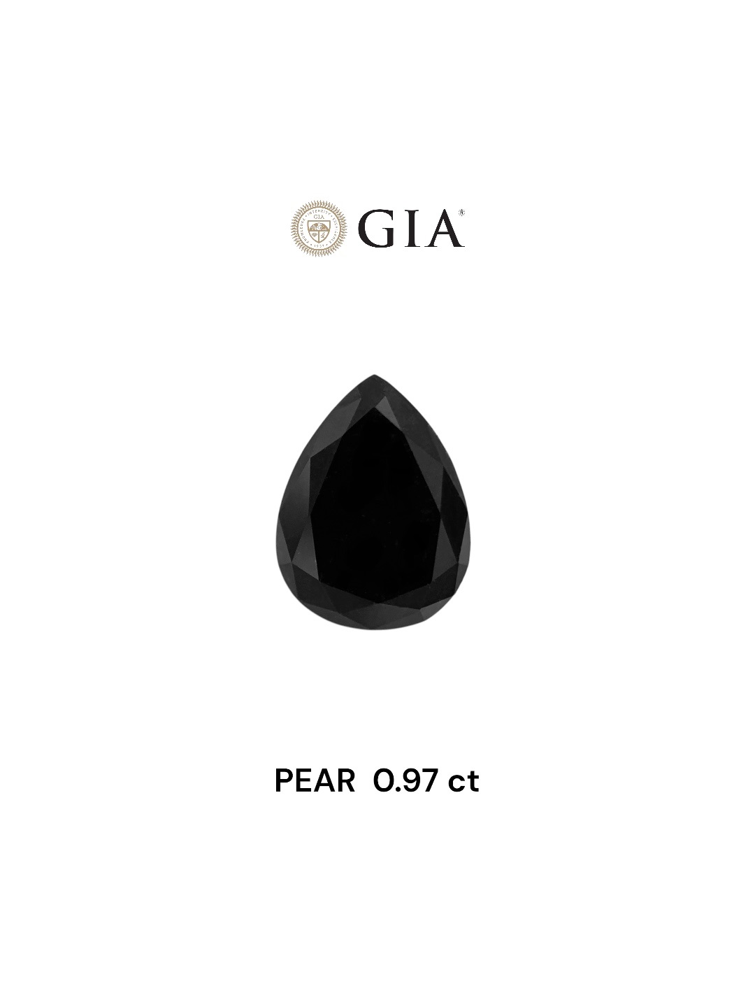 GIA 0.97 Carat Natural Fancy Black Pear Diamond SE-8234GN
