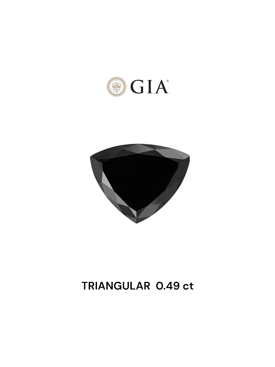 GIA 0.49 Carat Natural Fancy Black Triangular Diamond SE-8245GN