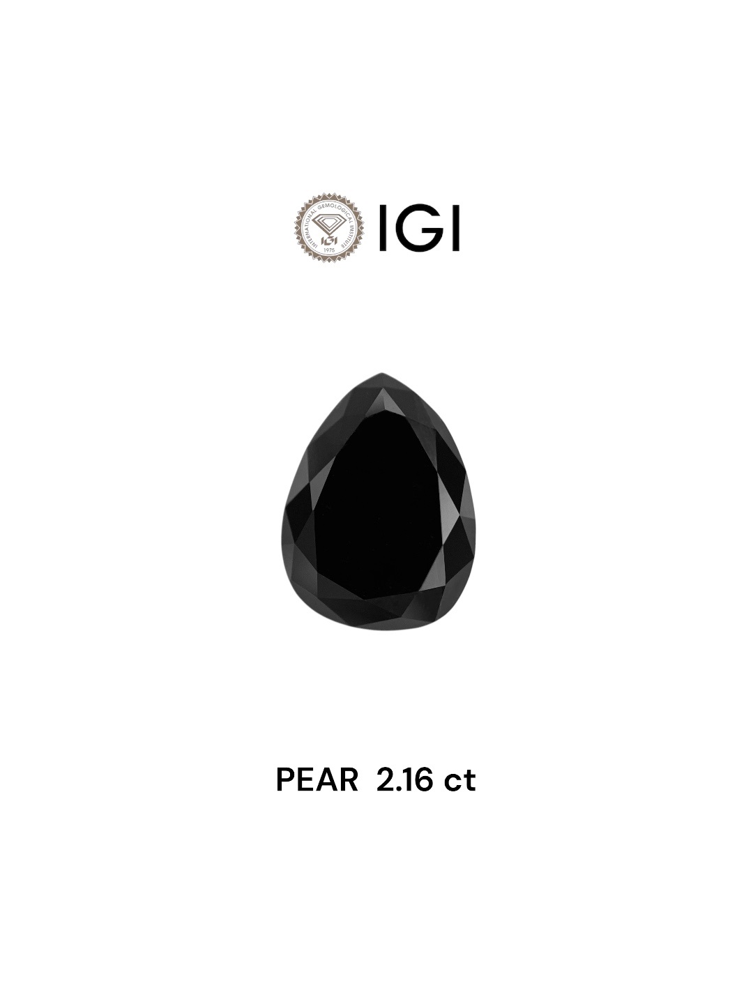 IGI 2.16 Carat Natural Fancy Black Pear Diamond SE-8246IN