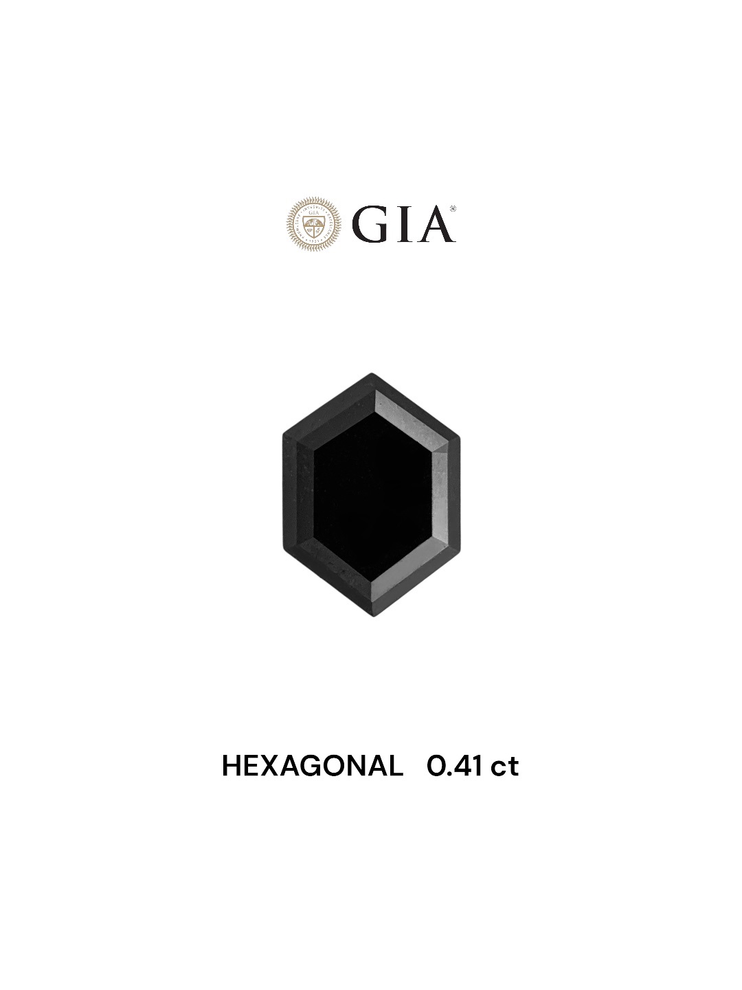 GIA 0.41 Carat Natural Fancy Black Hexagonal Diamond SE-8253GN
