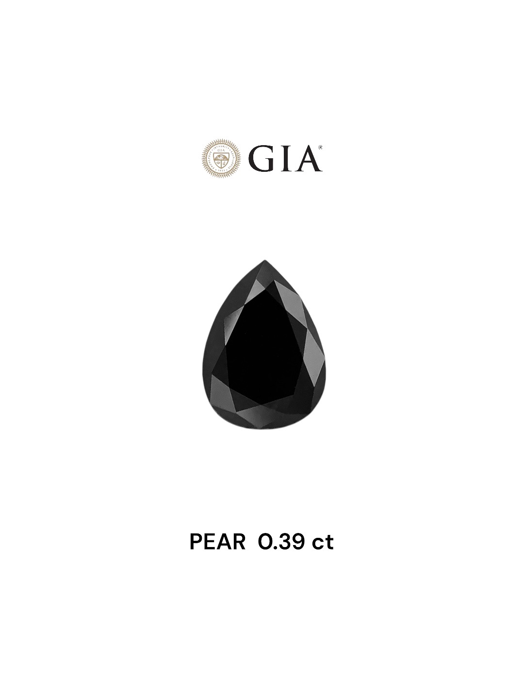 GIA 0.39 Carat Natural Fancy Black Pear Diamond SE-8254GN