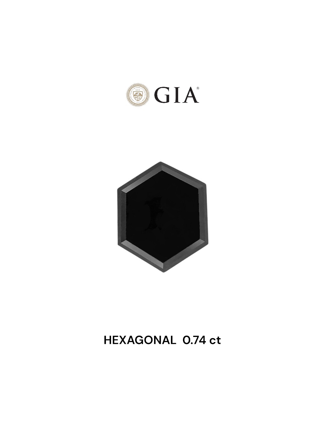 GIA 0.74 Carat Natural Fancy Black Hexagonal Diamond SE-8256GN
