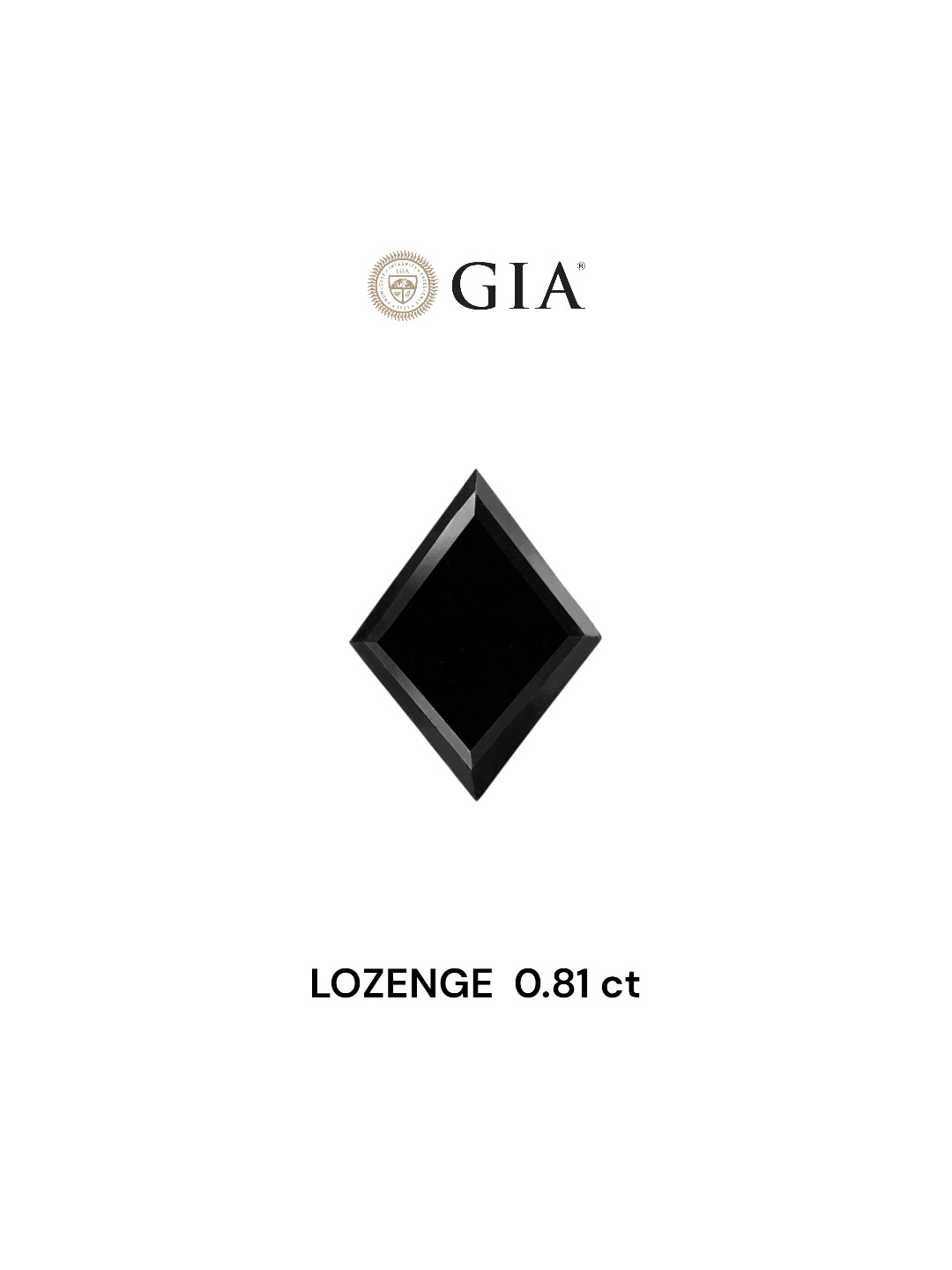 GIA 0.81 Carat Natural Fancy Black Lozenge Diamond SE-8257GN