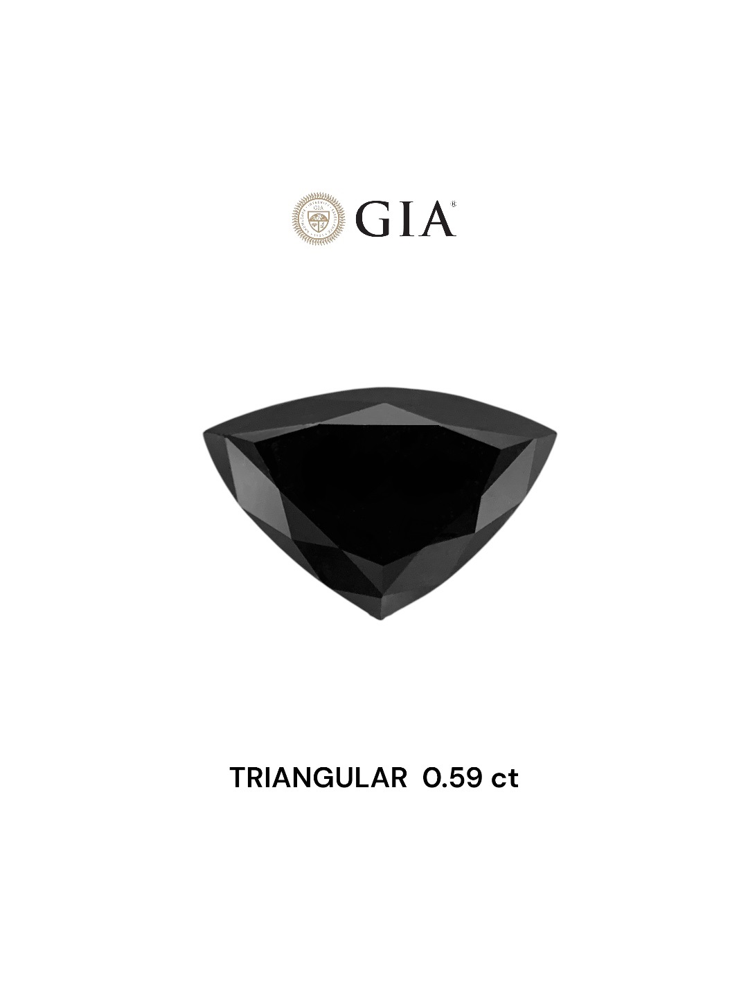 GIA 0.60 Carat Natural Fancy Black Triangular Diamond SE-8261GN