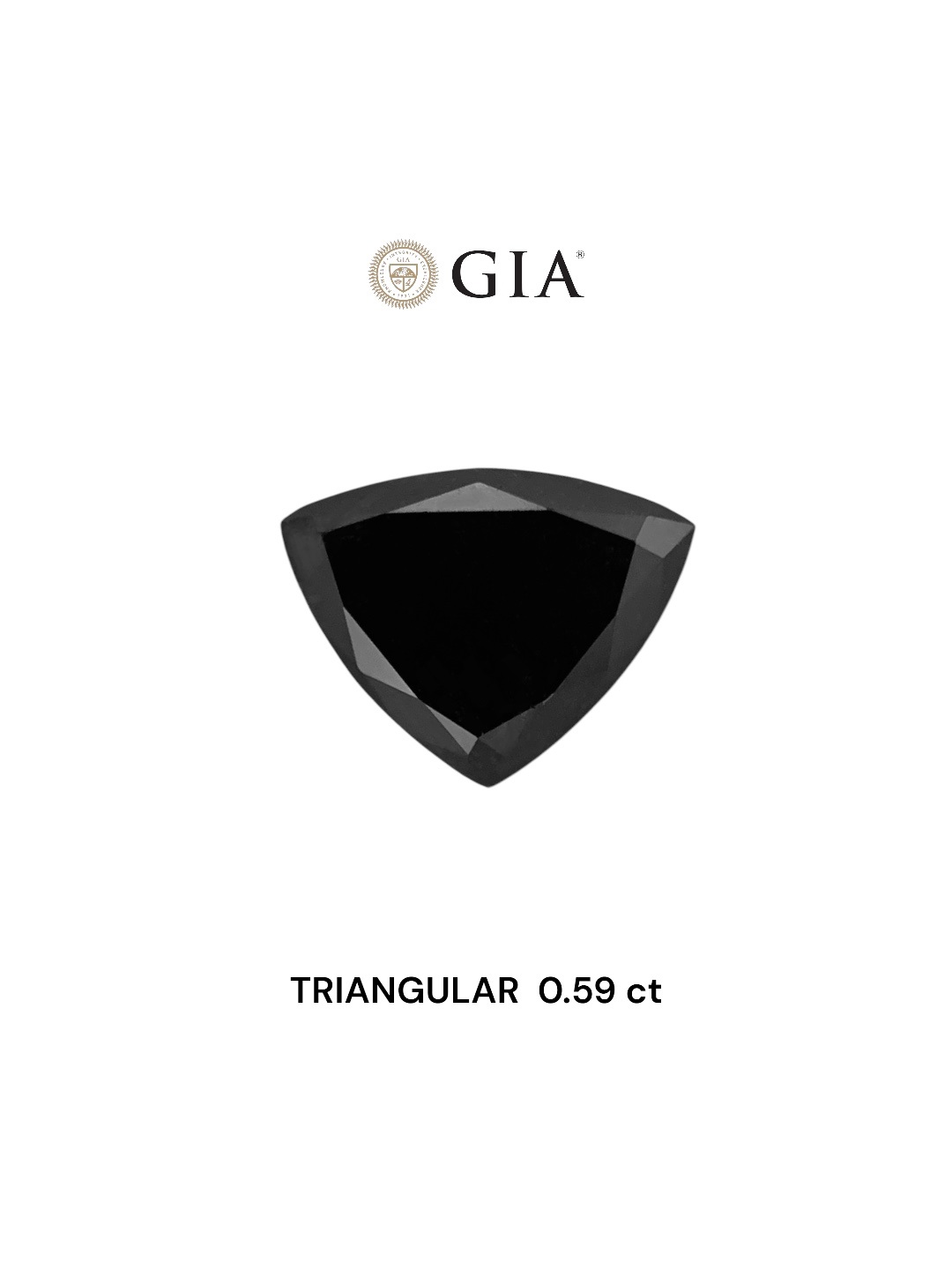 GIA 0.59 Carat Natural Fancy Black Triangular Diamond SE-8263GN