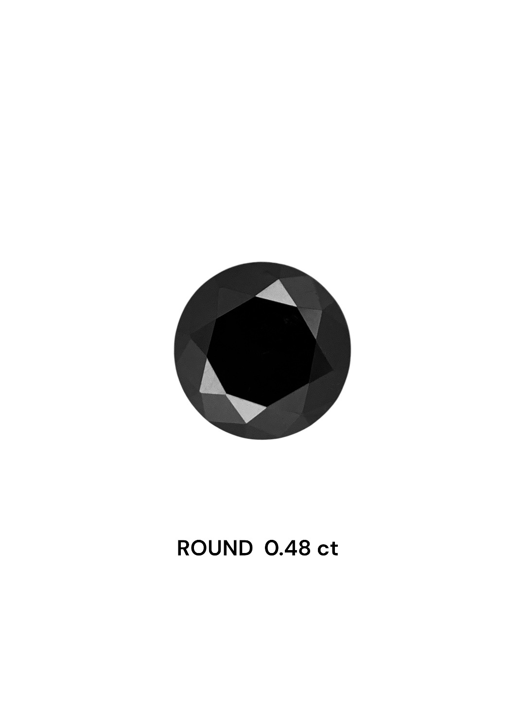 0.48 Carat Natural Fancy Black Round Diamond SE-8274T
