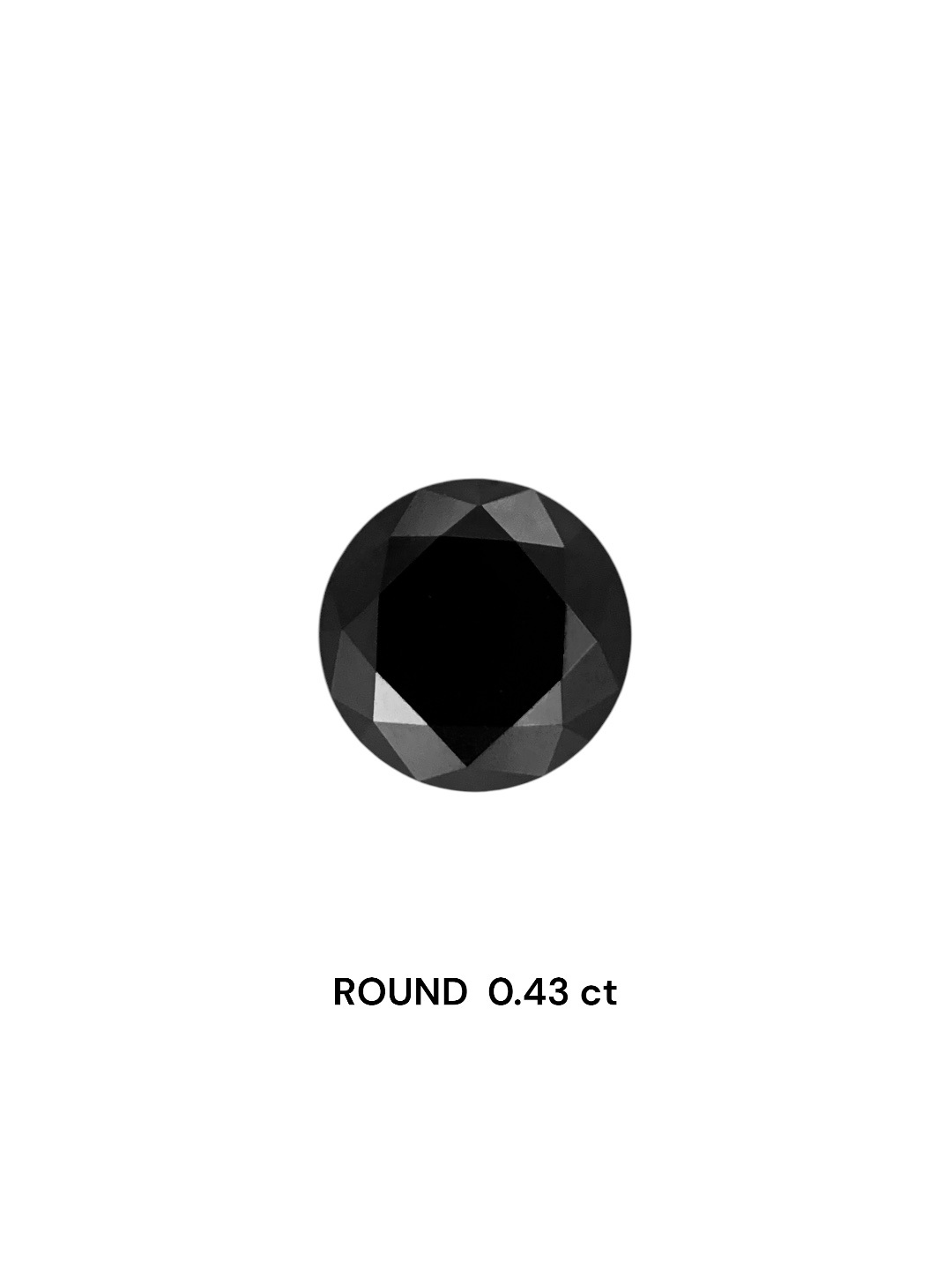 0.43 Carat Natural Fancy Black Round Diamond SE-8281T