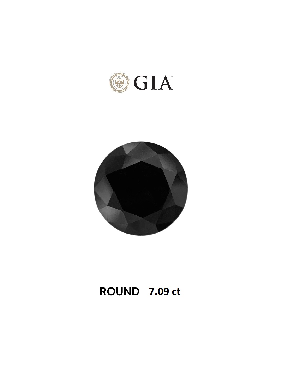 GIA 7.09 Carat Natural Fancy Black Round Diamond SE-8287GT