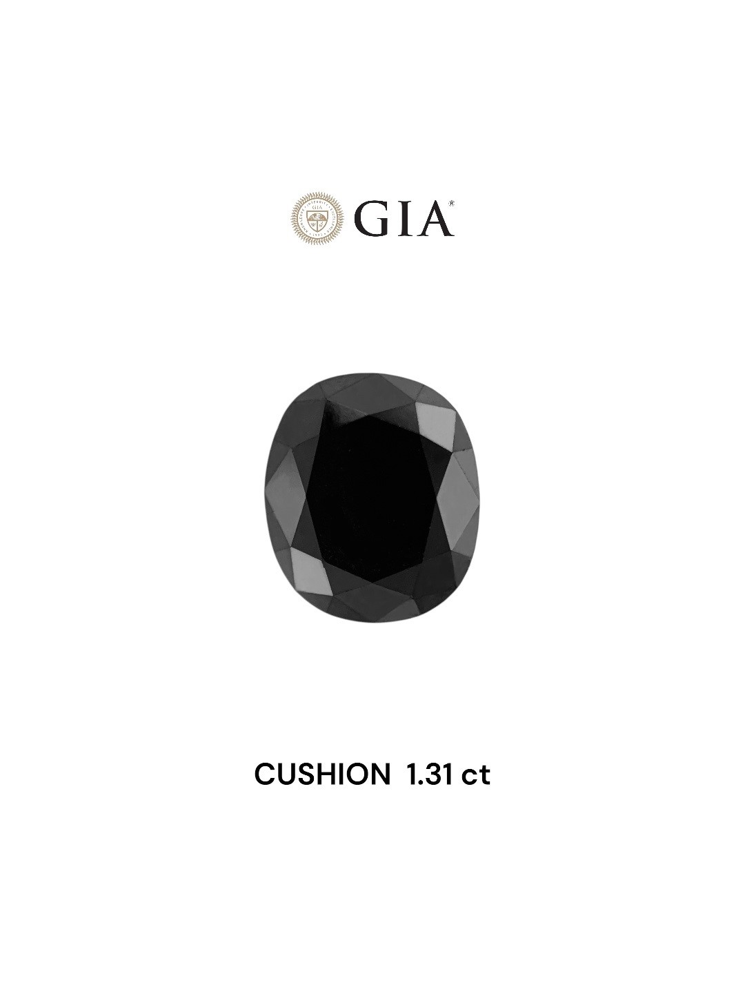 GIA 1.31 Carat Natural Fancy Black Cushion Diamond SE-8324GT