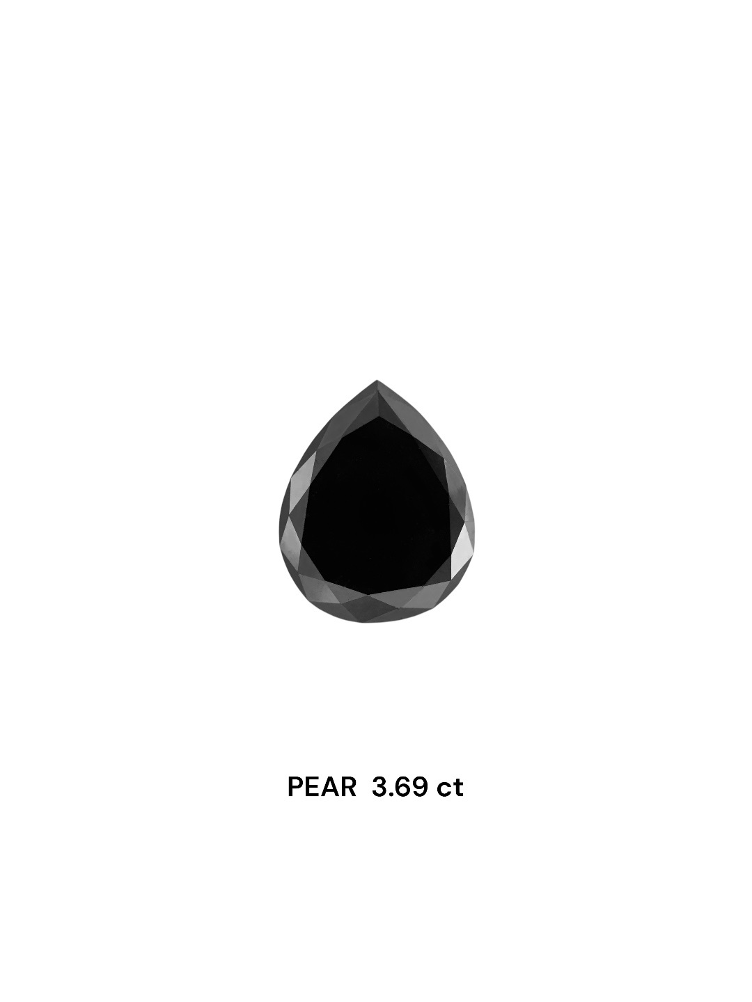 IGI 3.69 Carat Natural Fancy Black Pear Diamond SE-8375TTI