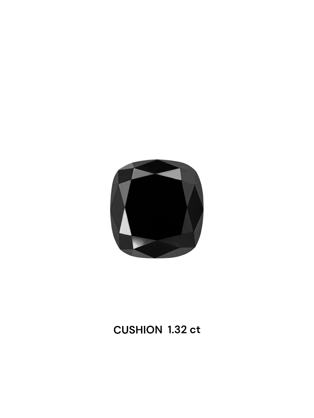 IGI 1.32 Carat Natural Fancy Black Cushion Diamond SE-8385TTI