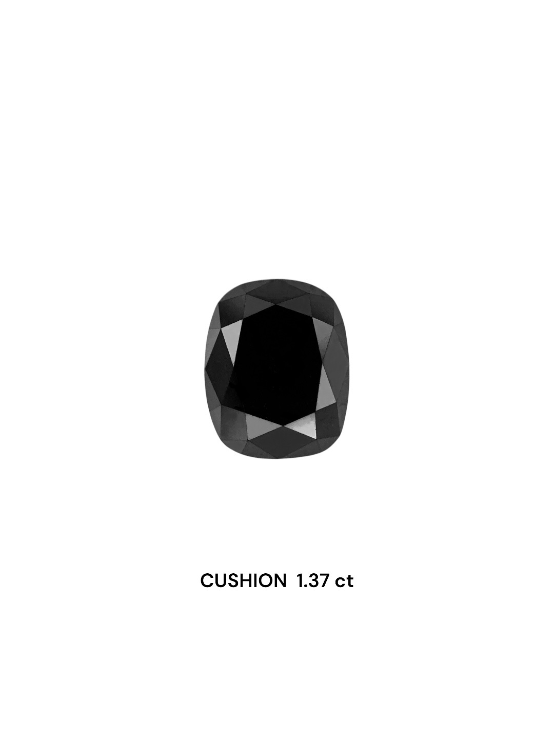 IGI 1.37 Carat Natural Fancy Black Cushion Diamond SE-8389TTI