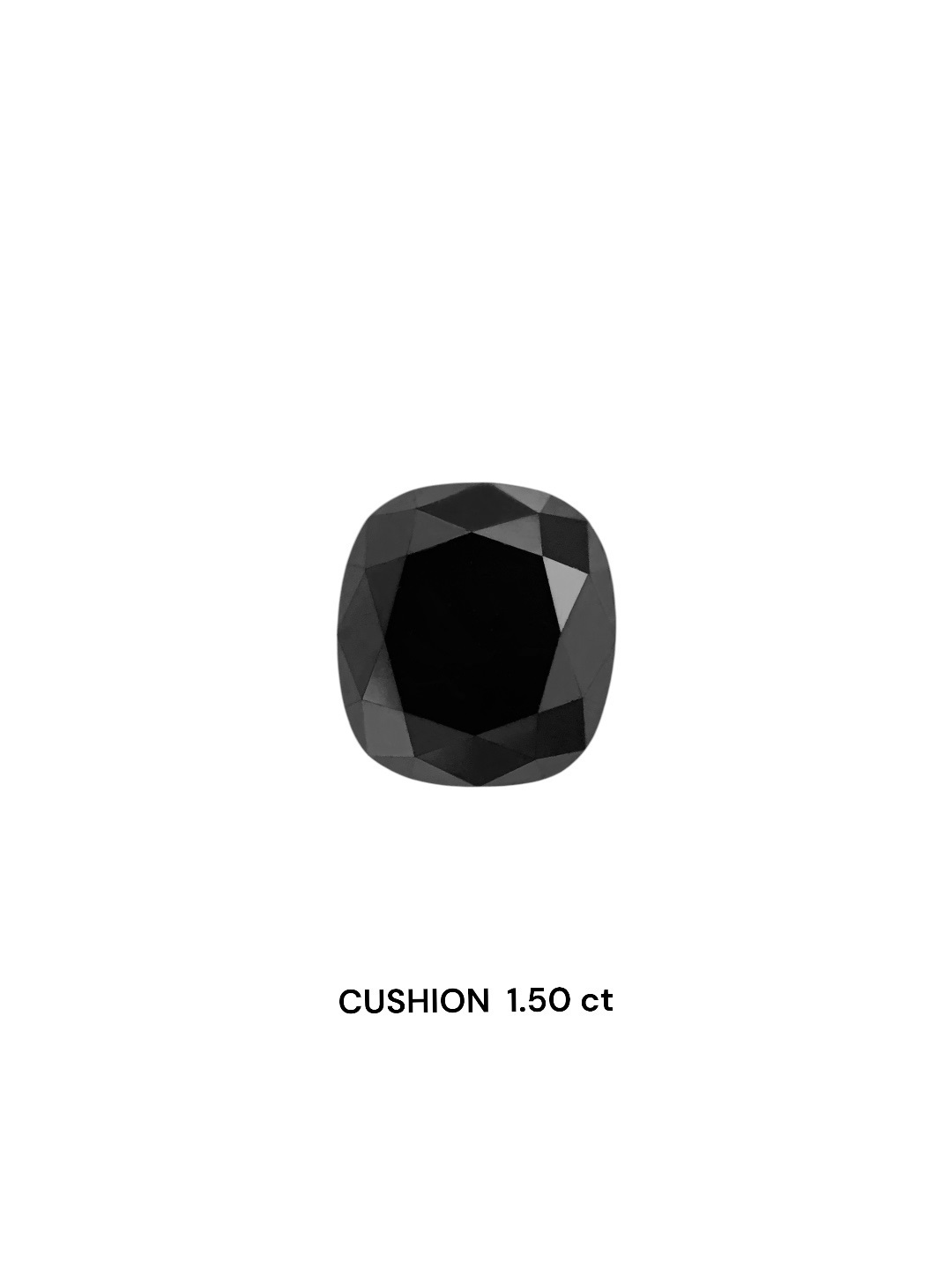 IGI 1.50 Carat Natural Fancy Black Cushion Diamond SE-8396TTI