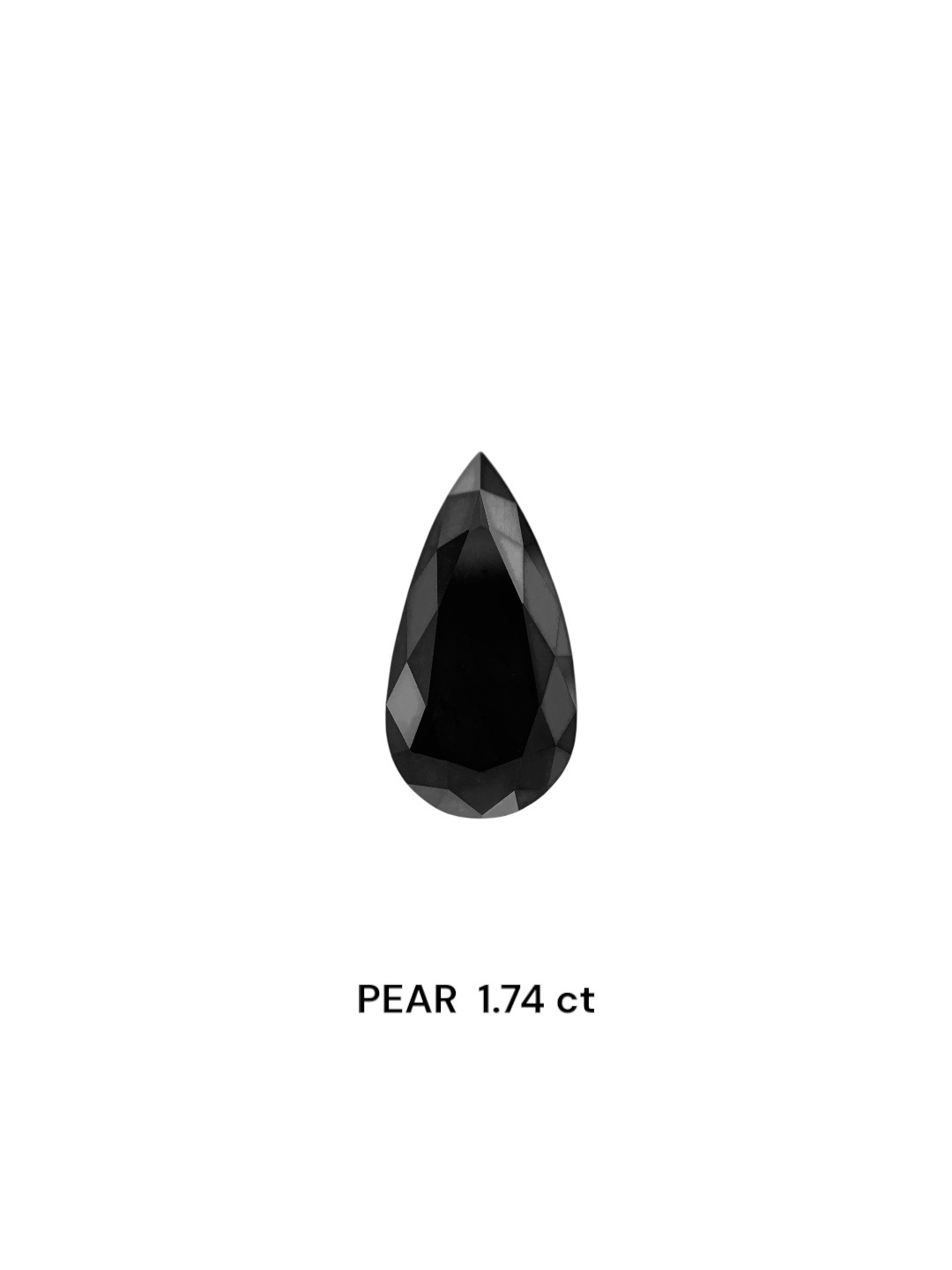 IGI 1.74 Carat Natural Fancy Black Pear Diamond SE-8412TTI