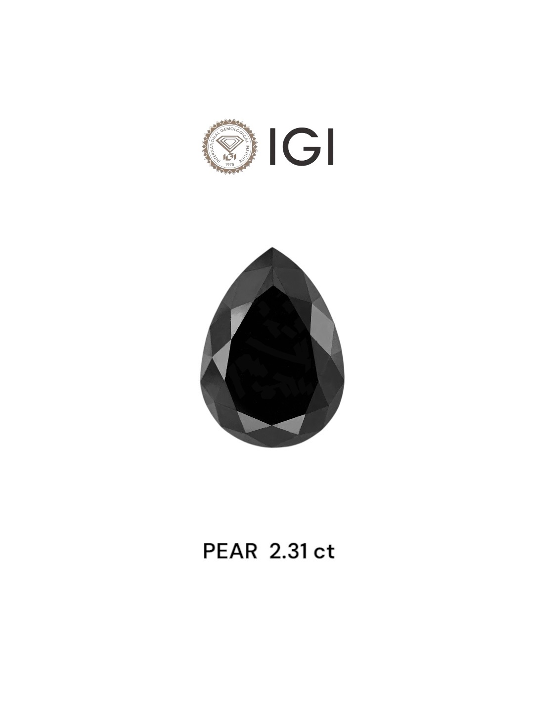 IGI 2.31 Carat Natural Fancy Black Pear Diamond SE-8415TTI