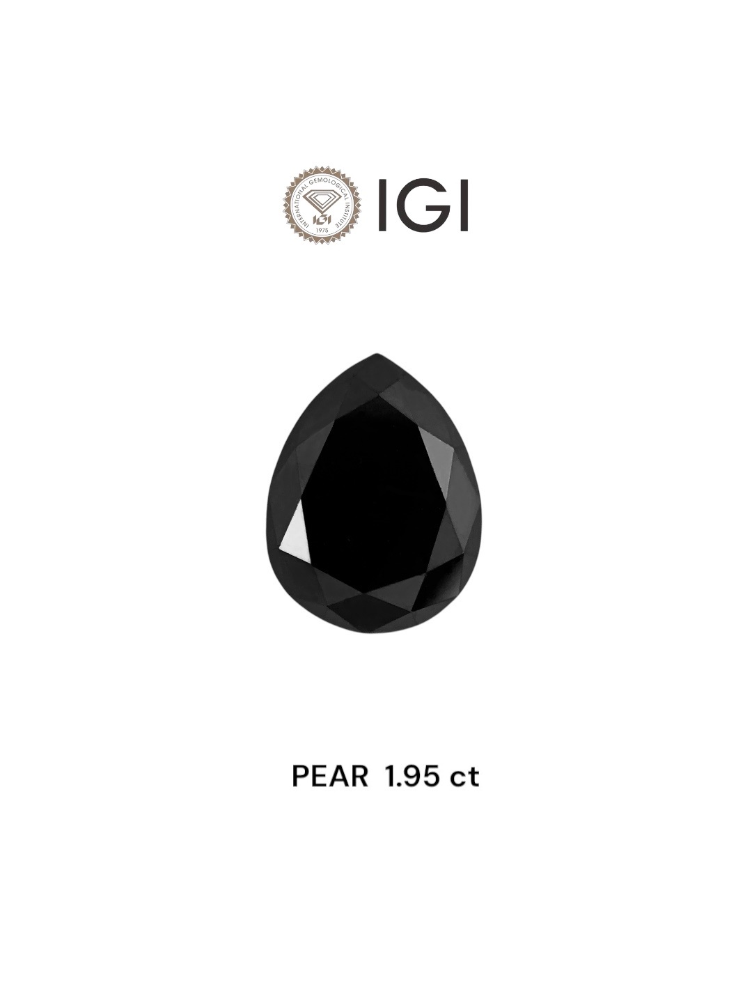 IGI 1.95 Carat Natural Fancy Black Pear Diamond SE-8422TTI