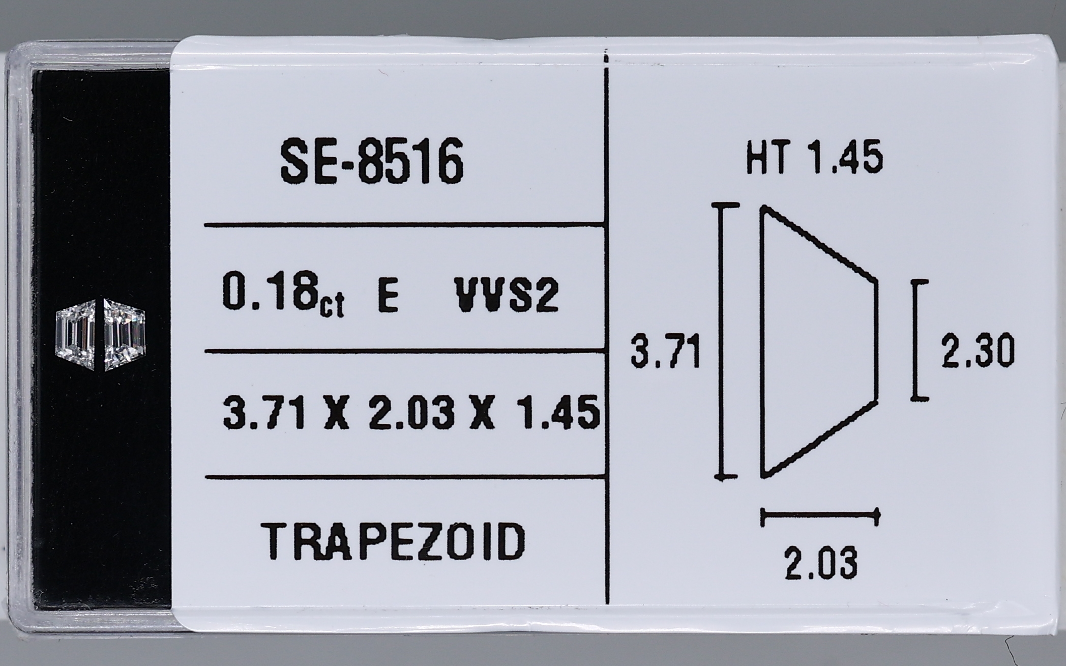 0.07 Carat Natural E VVS2 Trapezoid Diamond SE-8516AA