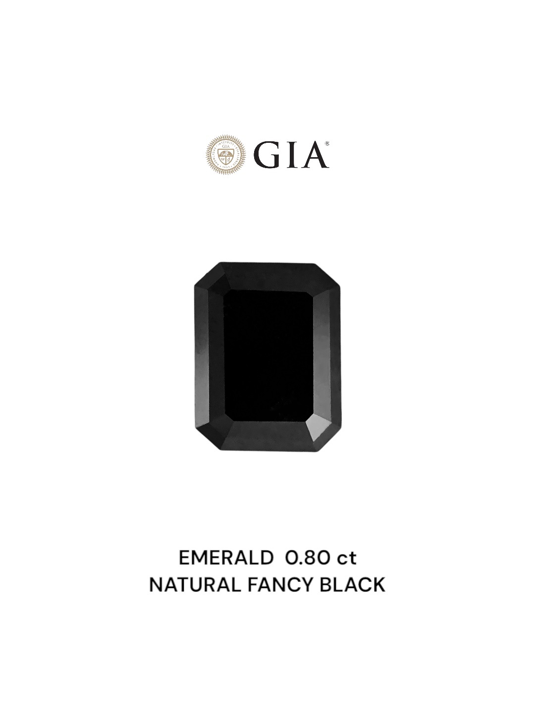 GIA 0.80 Carat Natural Fancy Black Emerald Diamond SE-8570GN