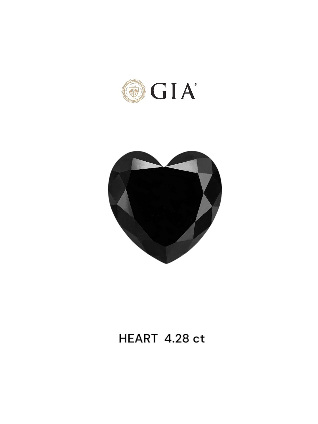 IGI 4.28 Carat Natural Fancy Black Heart Diamond SE-8627IN