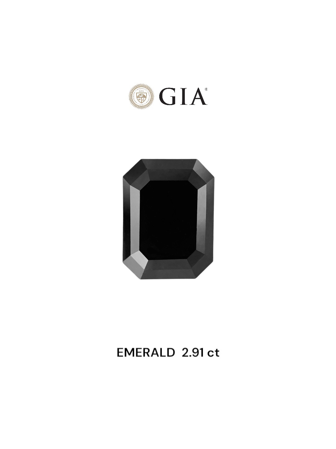 IGI 2.91 Carat Natural Fancy Black Emerald Diamond SE-8630IN