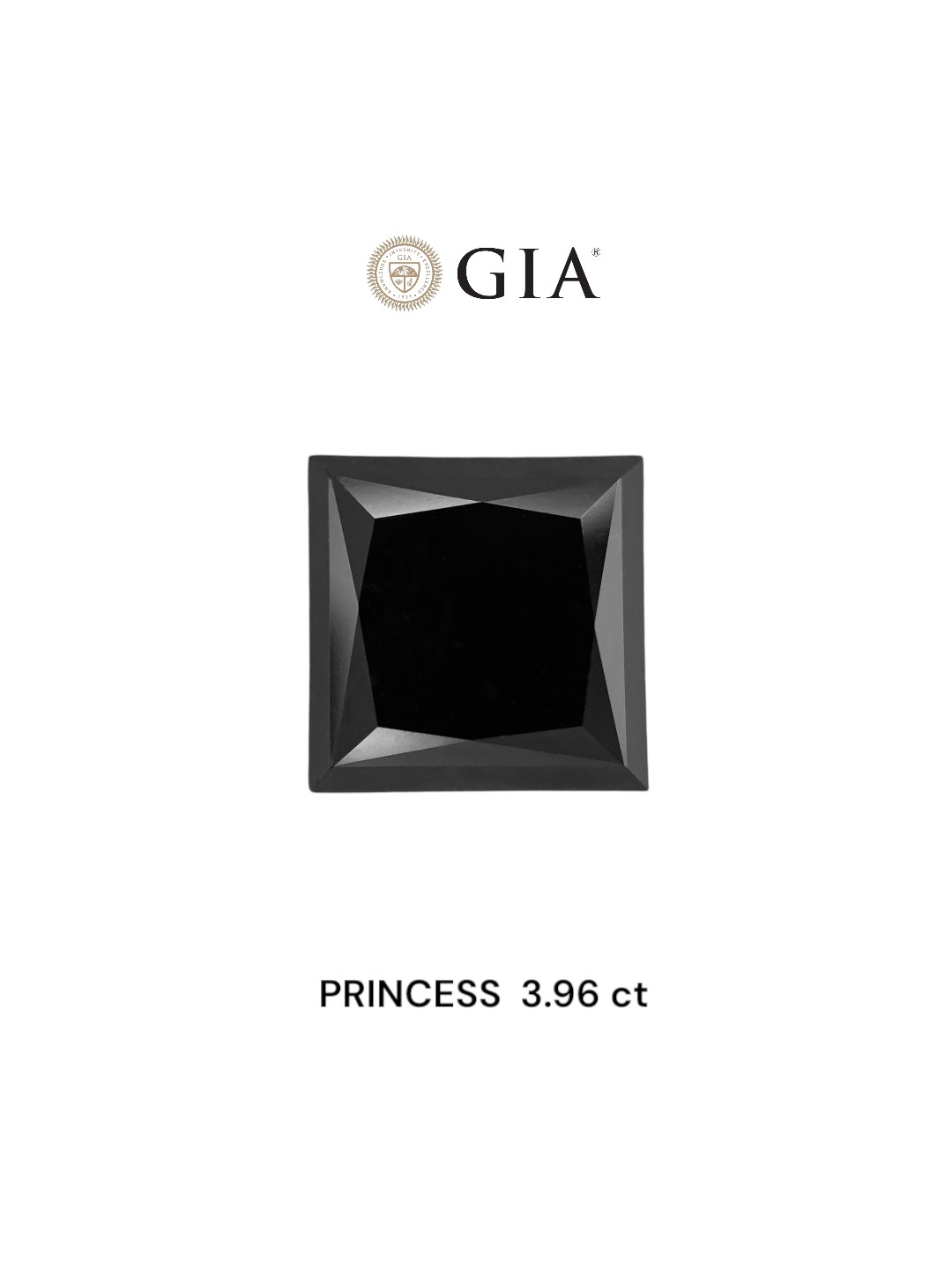 IGI 3.96 Carat Natural Fancy Black Princess Diamond SE-8633IN