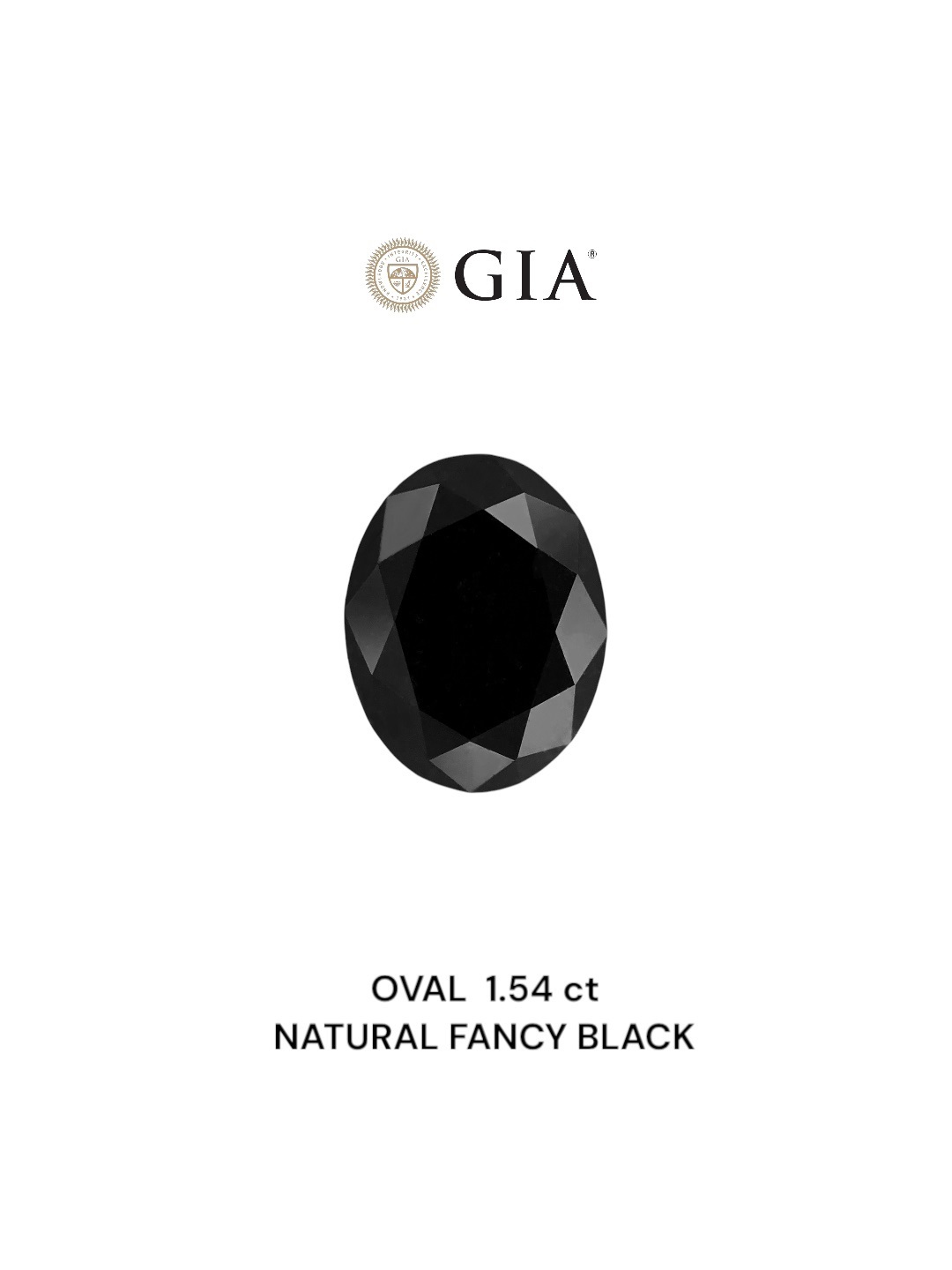 GIA 1.54 Carat Natural Fancy Black Oval Diamond SE-8639GN