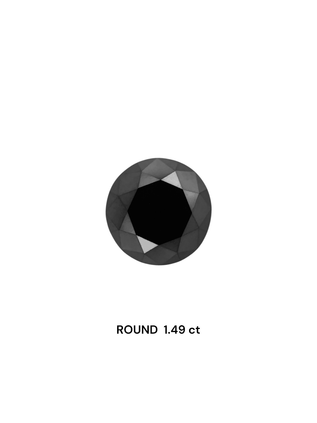 IGI 1.49 Carat Natural Fancy Black Round Diamond SE-8691TTI