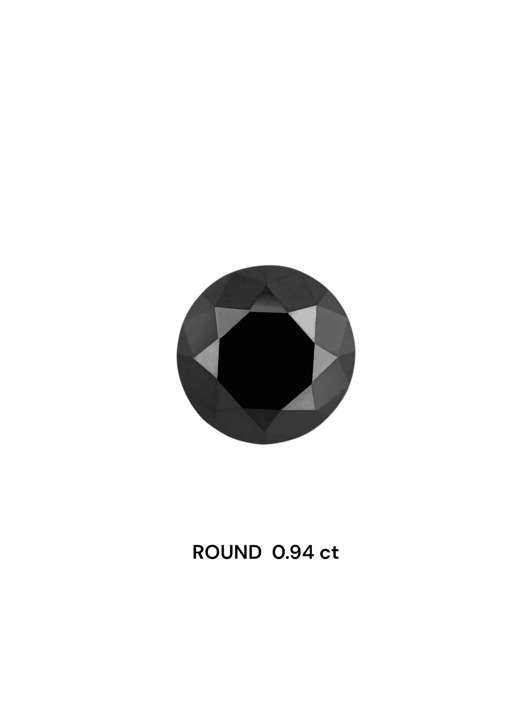 0.94 Carat Natural Fancy Black Round Diamond SE-8692T