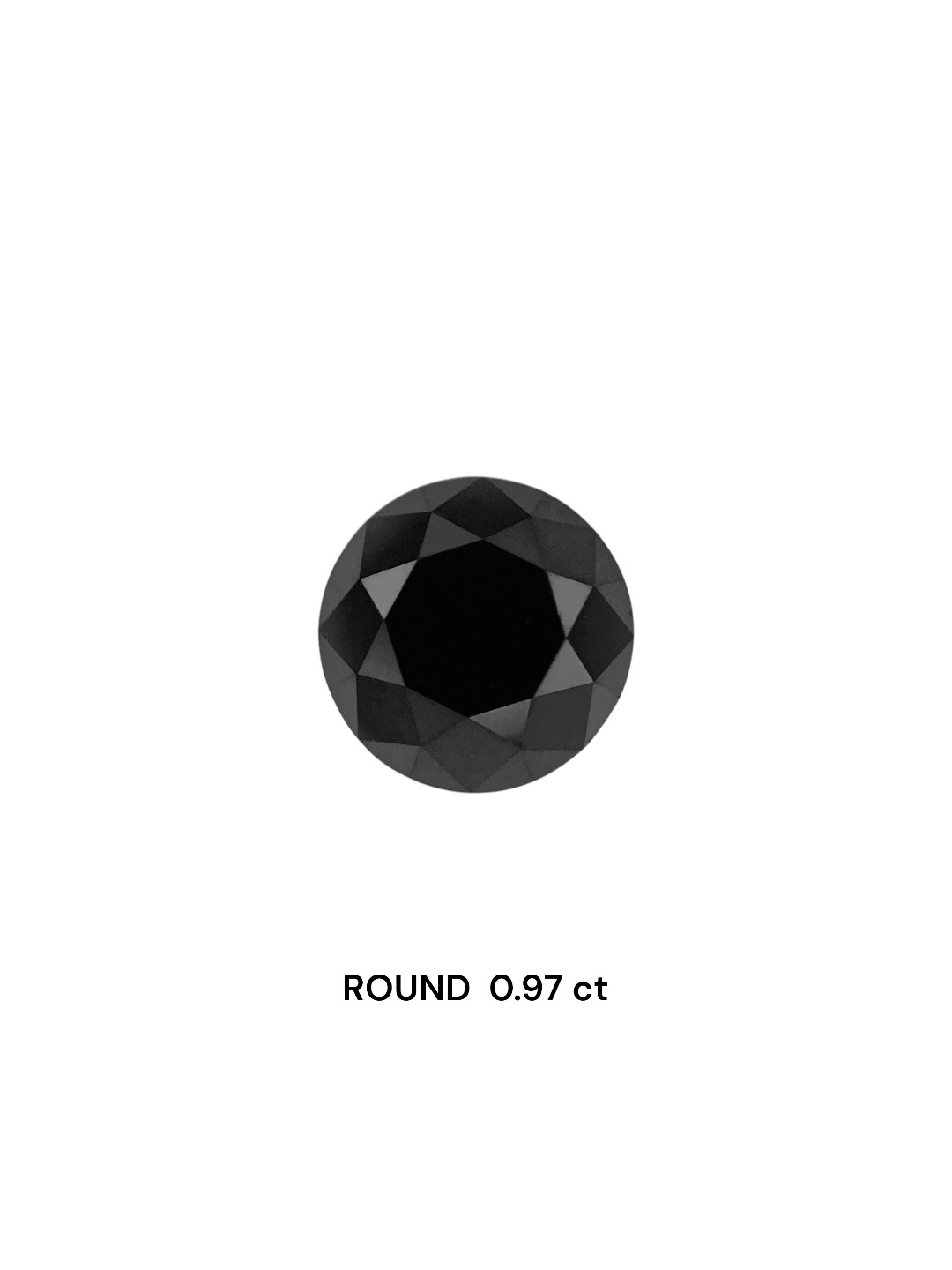 0.97 Carat Natural Fancy Black Round Diamond SE-8693T