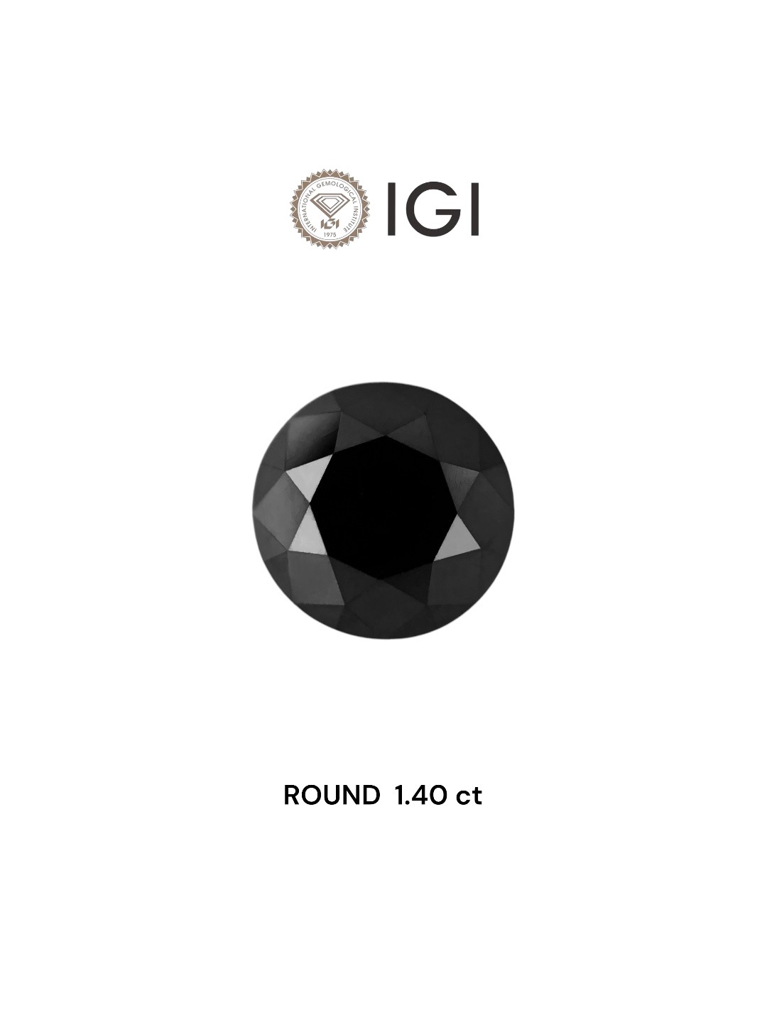 IGI 1.40 Carat Natural Fancy Black Round Diamond SE-8704TTI