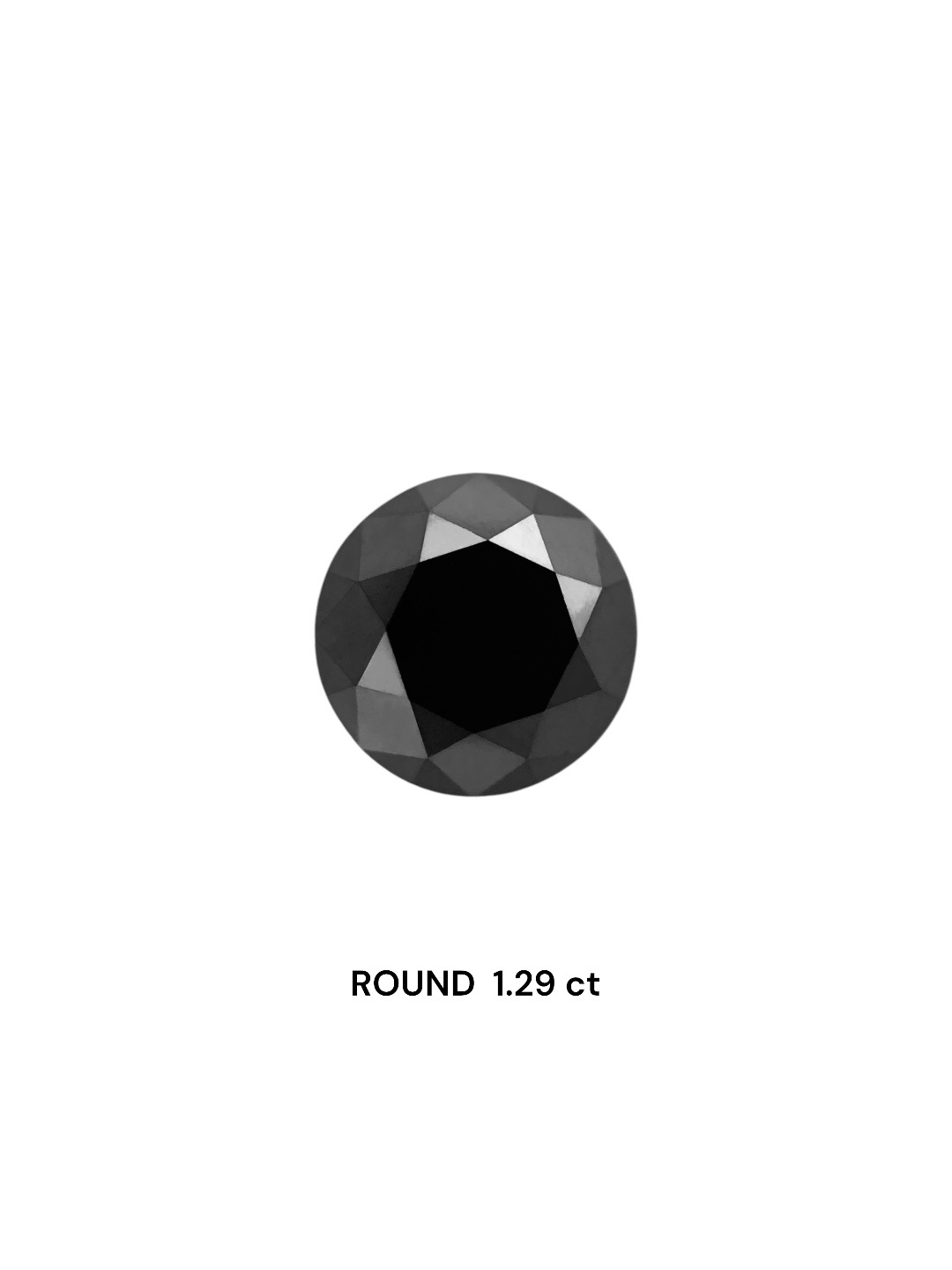 IGI 1.29 Carat Natural Fancy Black Round Diamond SE-8714TTI