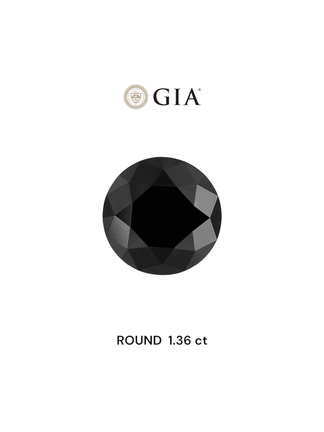 IGI 1.36 Carat Natural Fancy Black Round Diamond SE-8732IN