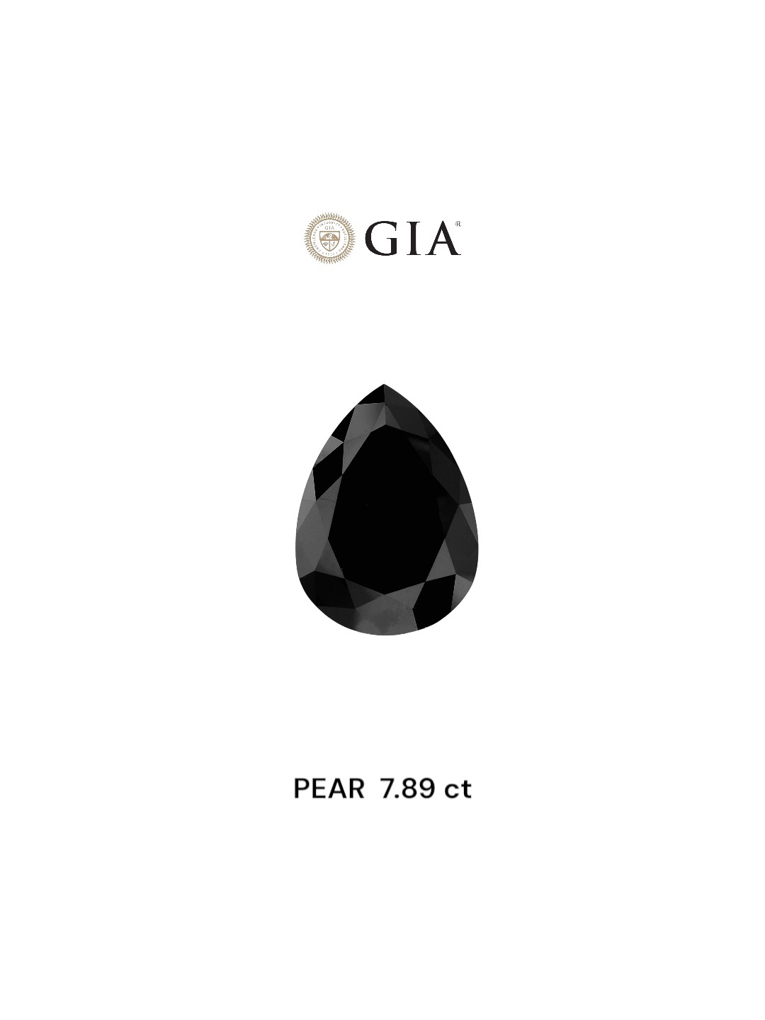 GIA 7.89 Carat Natural Fancy Black Pear Diamond SE-8741GT