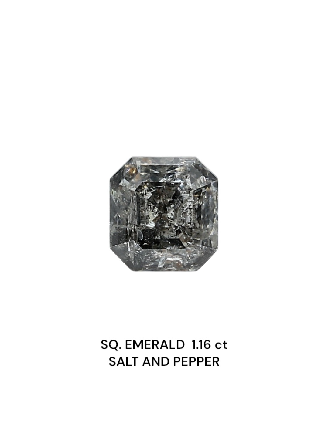 1.16 Carat Natural Fancy Salt and pepper Sq emerald Diamond SE-8773SP