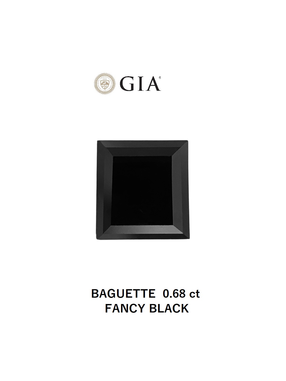 GIA 0.68 Carat Natural Fancy Black Baguette Diamond SE-8786GT