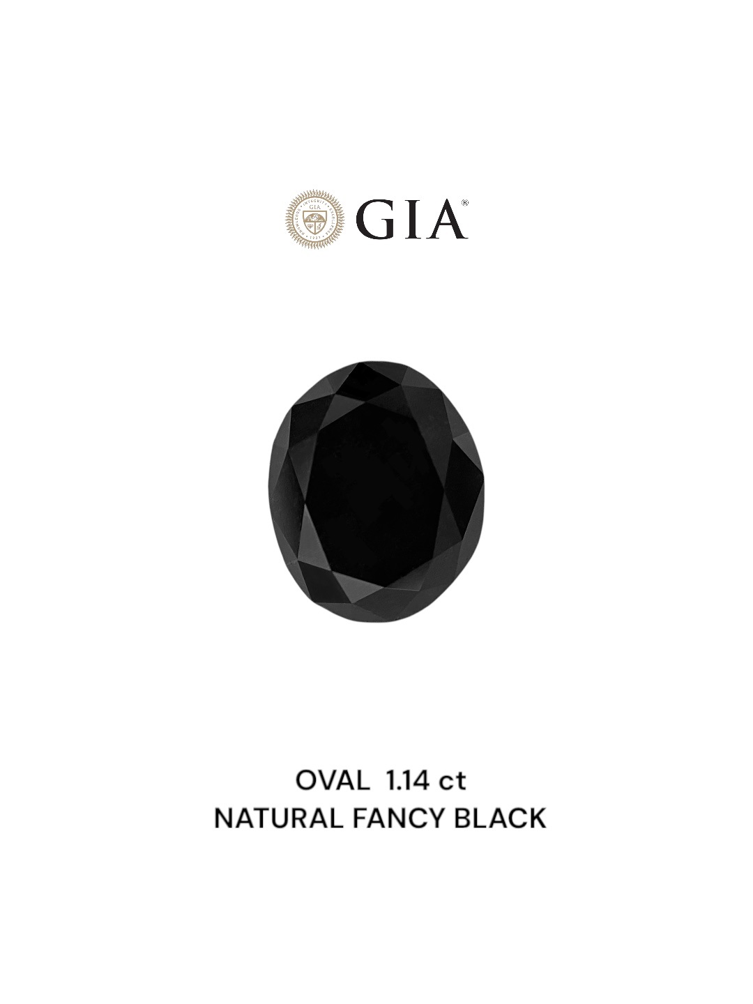 GIA 1.14 Carat Natural Fancy Black Oval Diamond SE-8801GN