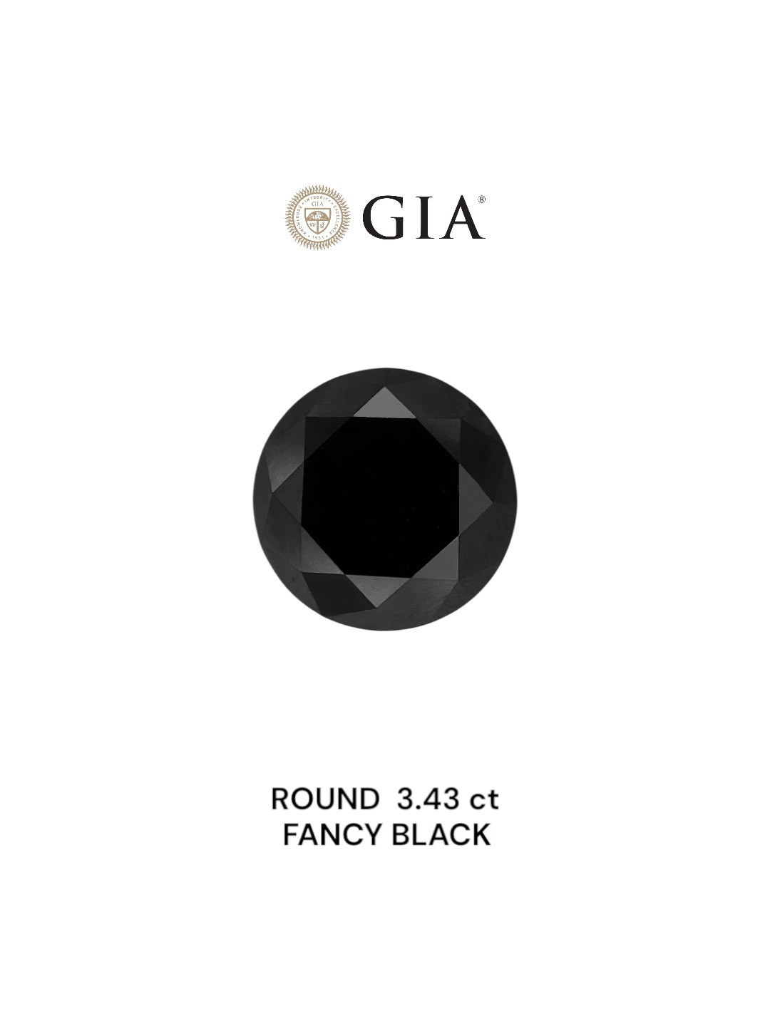 IGI 3.43 Carat Natural Fancy Black Round Diamond SE-8814INN