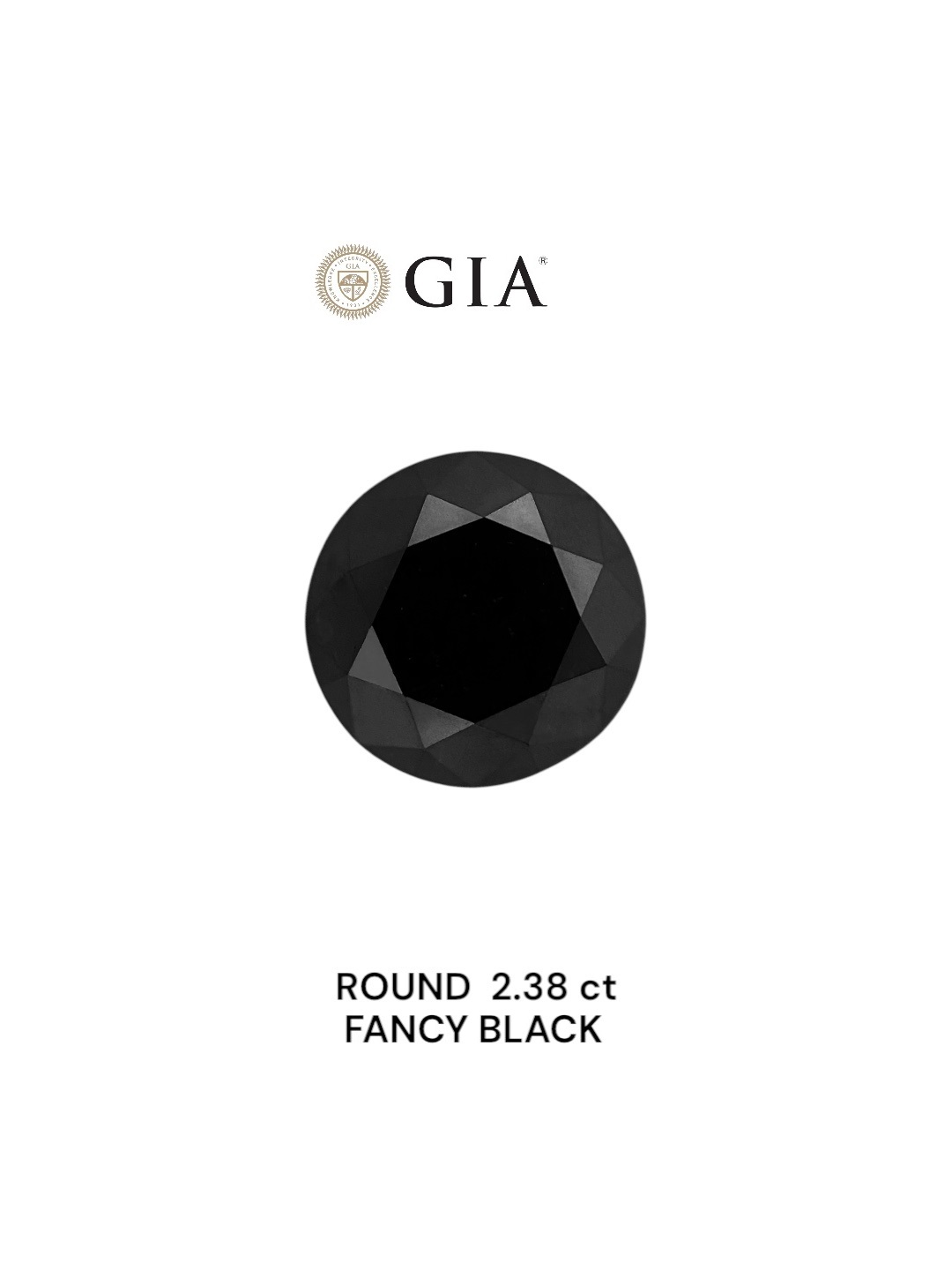 IGI 2.38 Carat Natural Fancy Black Round Diamond SE-8818IN