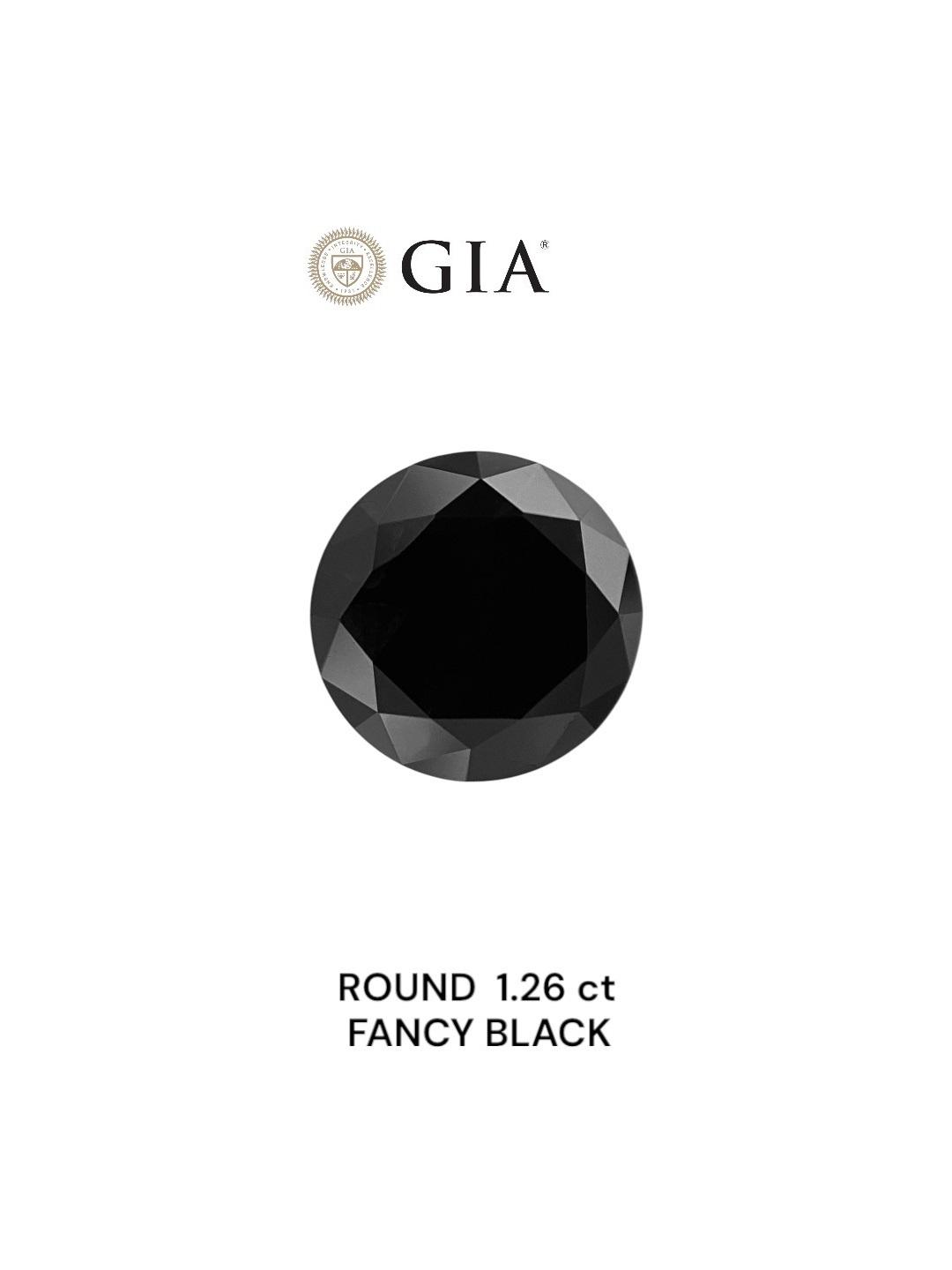 IGI 1.26 Carat Natural Fancy Black Round Diamond SE-8822IN