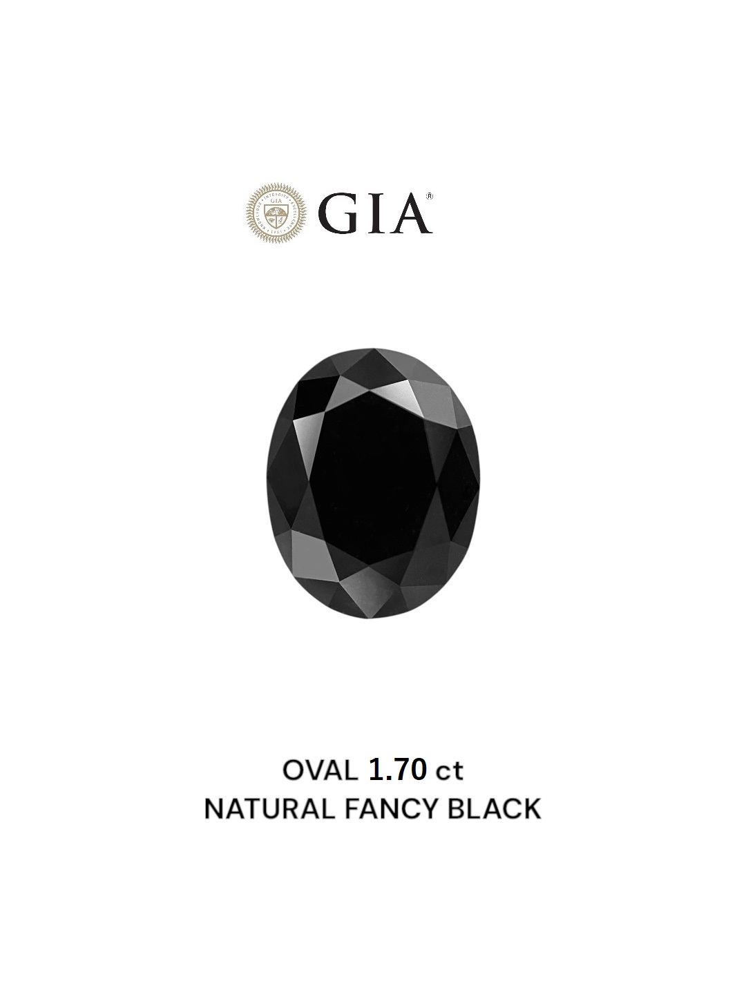 GIA 1.70 Carat Natural Fancy Black Oval Diamond SE-8835GN