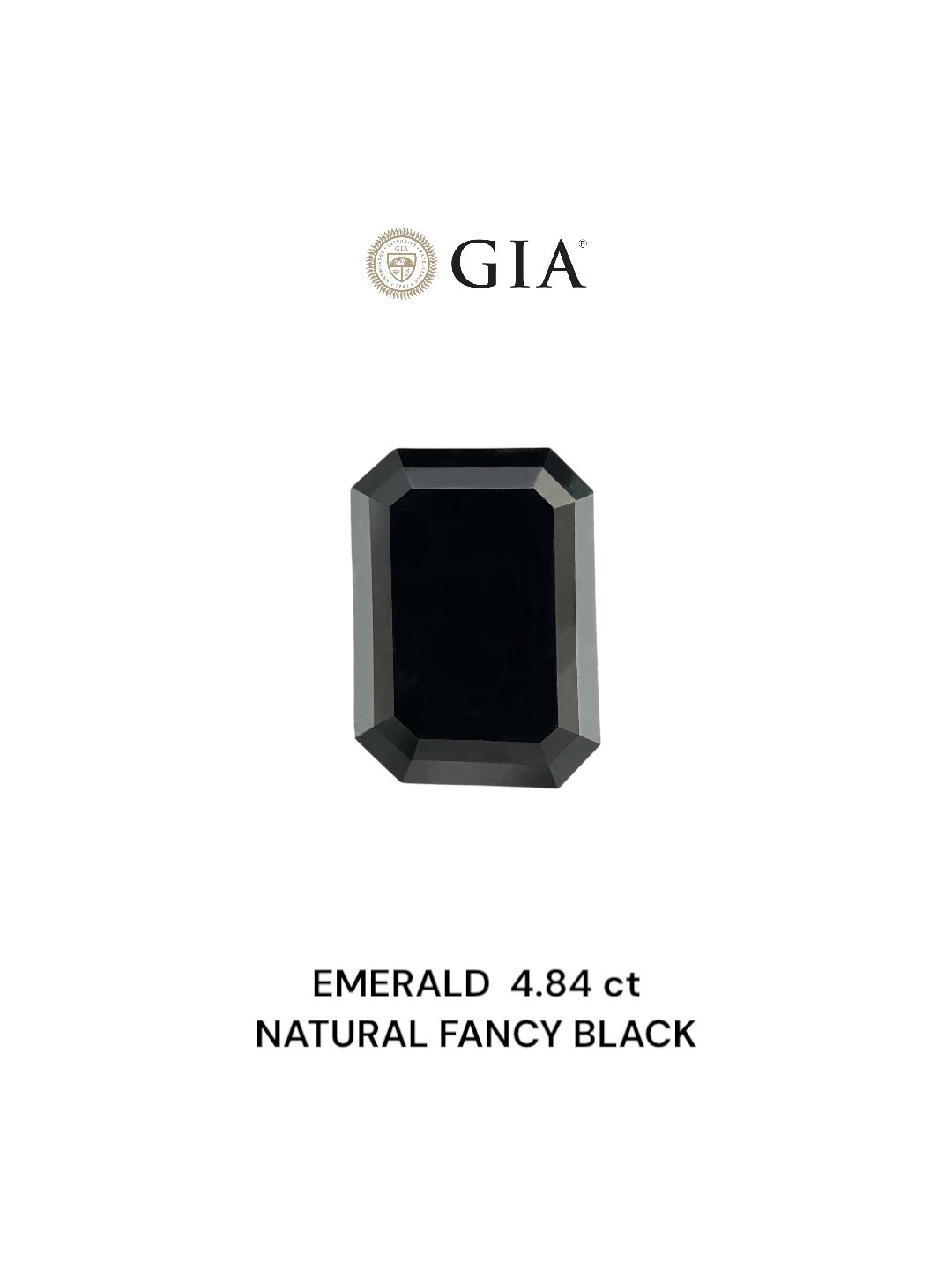 GIA 4.84 Carat Natural Fancy Black Emerald Diamond SE-8841GN