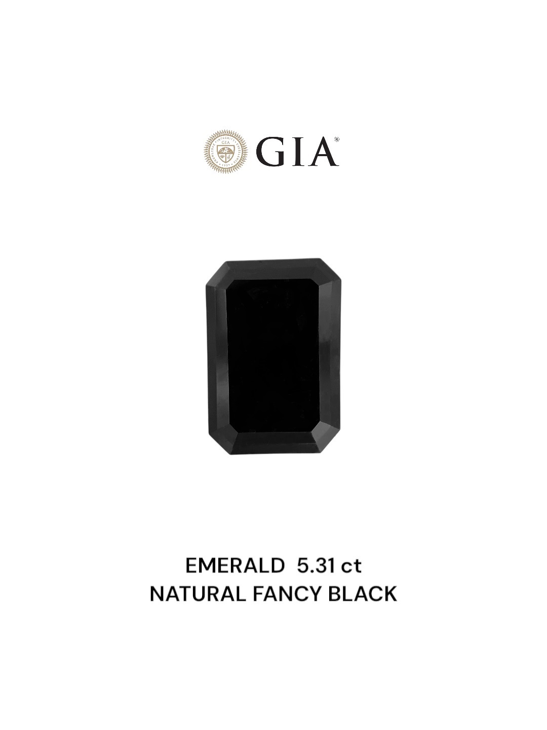 GIA 5.31 Carat Natural Fancy Black Emerald Diamond SE-8843GN