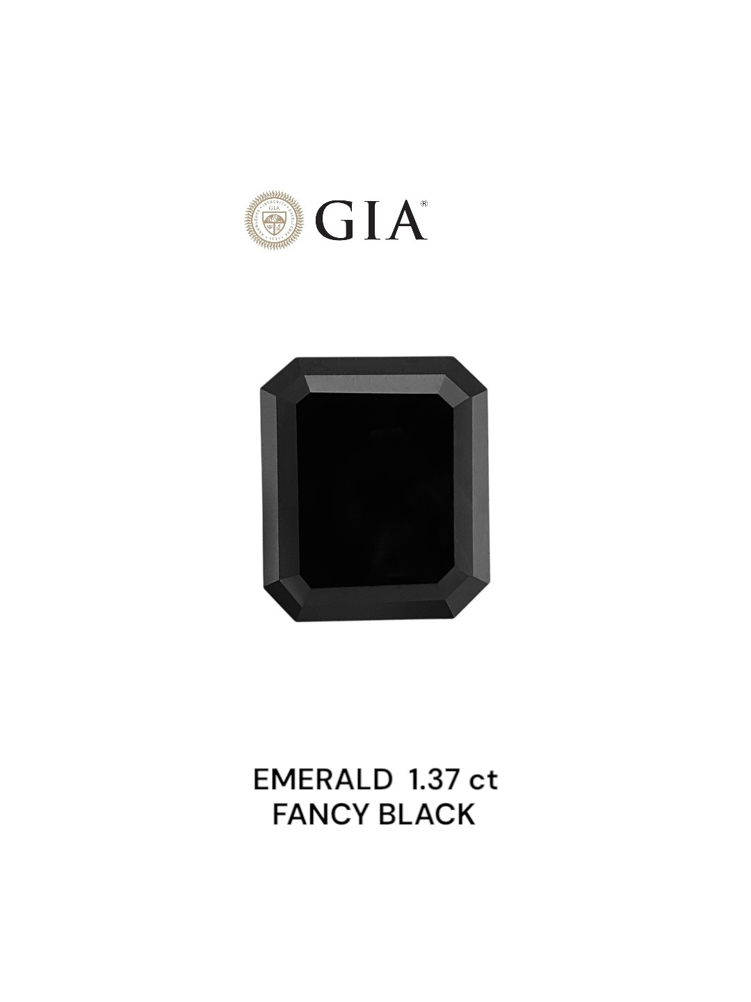 IGI 1.37 Carat Natural Fancy Black Emerald Diamond SE-8845IN