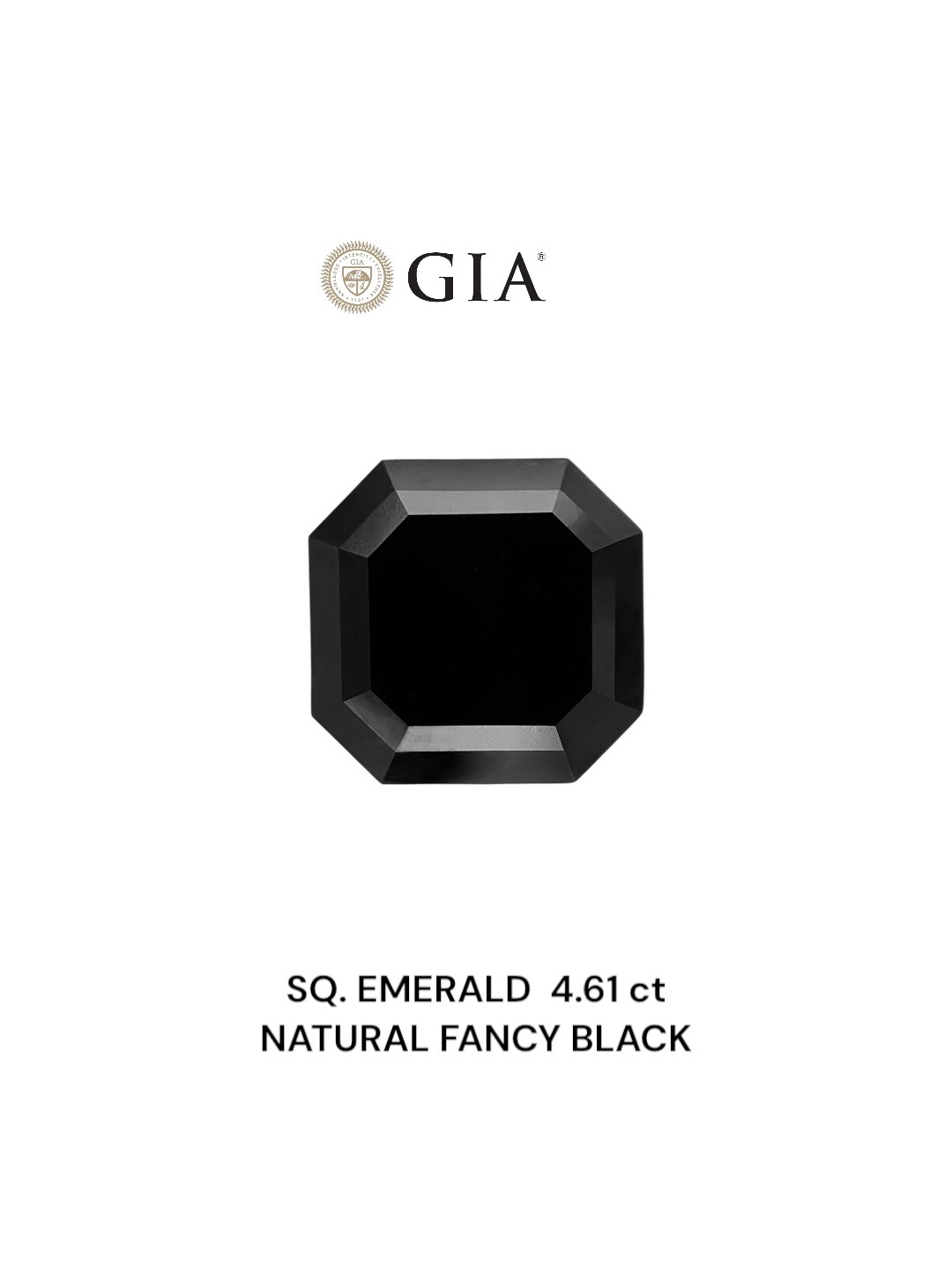 GIA 4.61 Carat Natural Fancy Black Sq emerald Diamond SE-8847GN