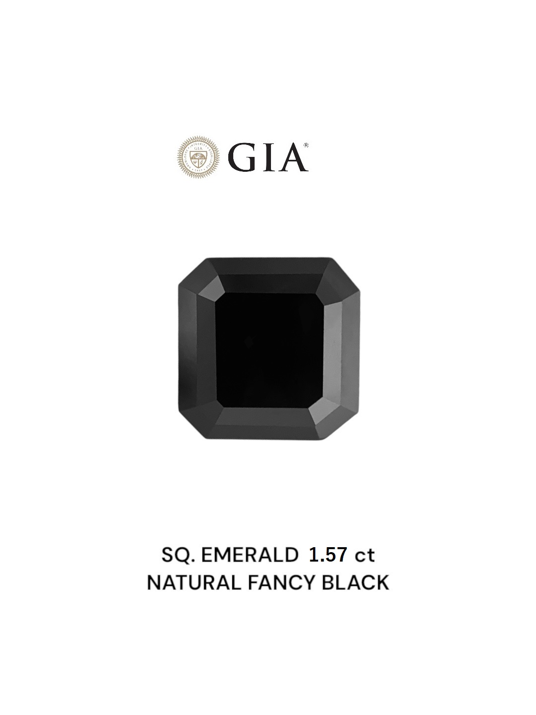GIA 1.57 Carat Natural Fancy Black Sq emerald Diamond SE-8849GN