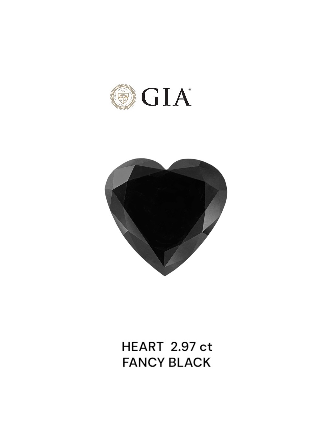 IGI 2.97 Carat Natural Fancy Black Heart Diamond SE-8858IN