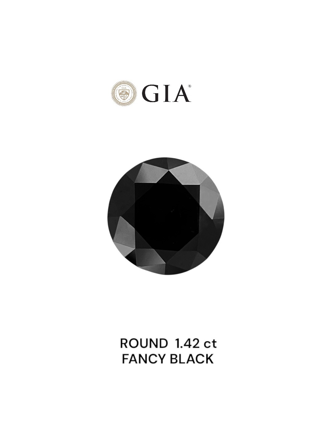 IGI 1.42 Carat Natural Fancy Black Round Diamond SE-8861IN