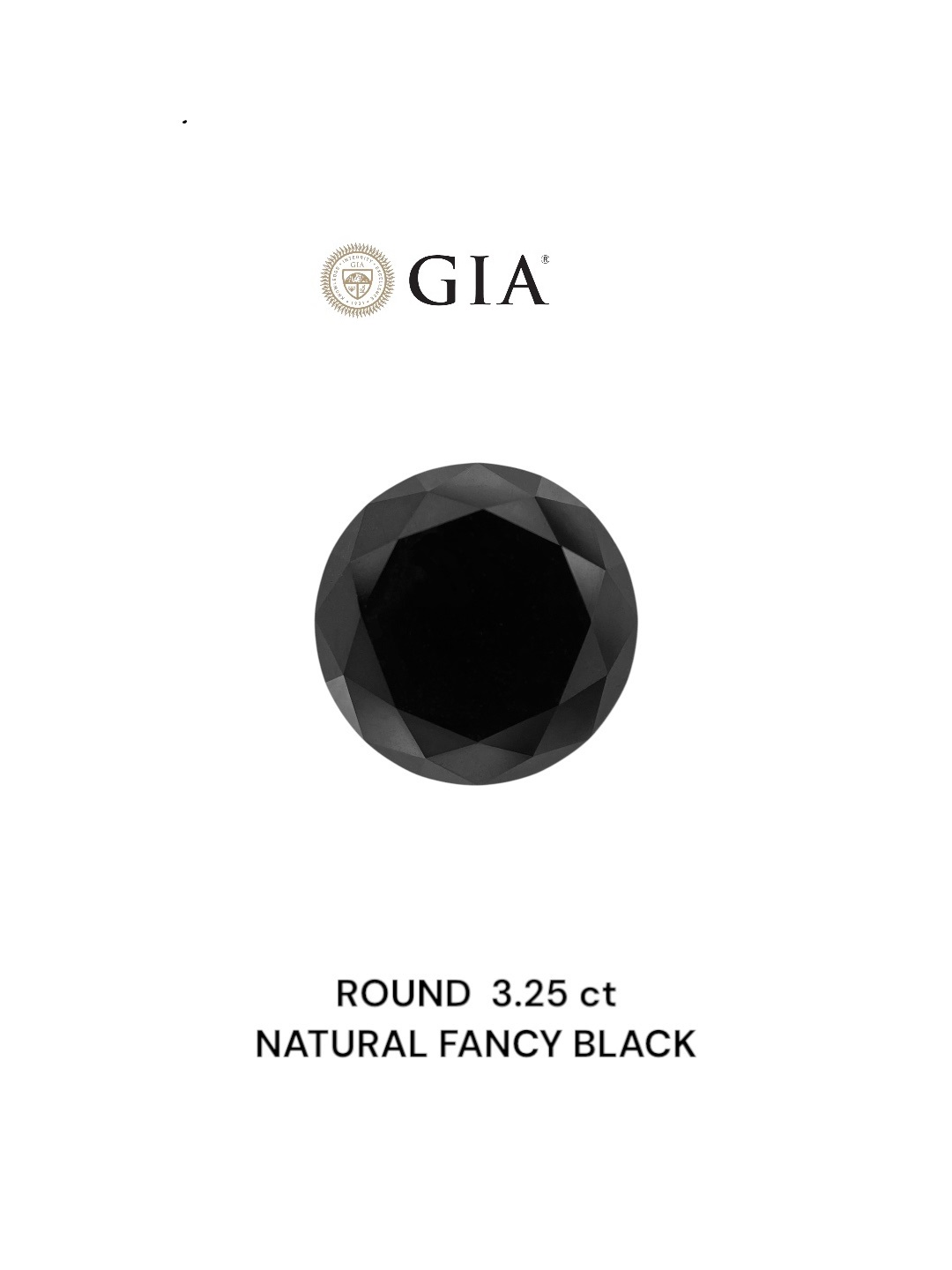 GIA 3.25 Carat Natural Fancy Black Round Diamond SE-8862GN